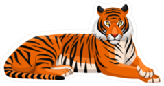 Lounging Tiger Mascot Sticker