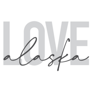 Love Alaska Lettering Sticker