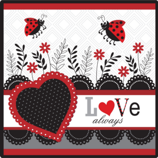 Love Always Flower And Ladybug Sticker