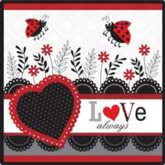Love Always Flower And Ladybug Sticker