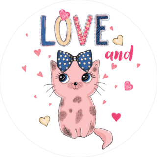 Love And A Cat Sticker