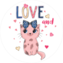 Love And A Cat Sticker