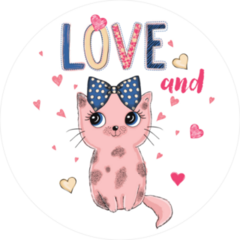 Love And A Cat Sticker