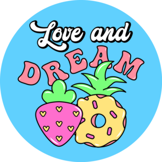 Love And Dream Pineapple Donut Sticker