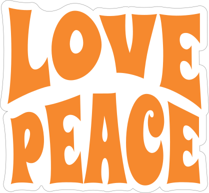 Love and Peace Hippie Sticker