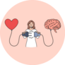 Love And Positive Emotions Concept Heart And Brain Sticker