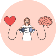 Love And Positive Emotions Concept Heart And Brain Sticker