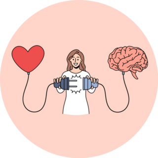 Love And Positive Emotions Concept Heart And Brain Sticker