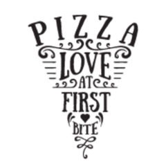 Love At First Bite Lettering Pizza Sticker