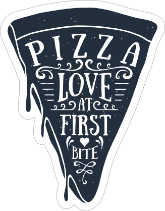 Love at First Bite Pizza Sticker