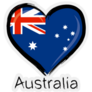 Love Australia Flag Heart Map Sticker