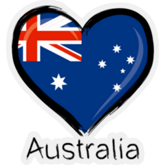 Love Australia Flag Heart Map Sticker