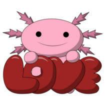 LOVE Axolotl Sticker