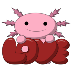 LOVE Axolotl Sticker