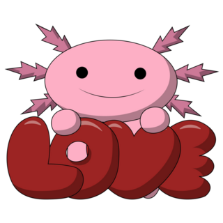 LOVE Axolotl Sticker
