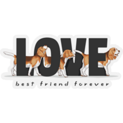 Love Beagle Sticker