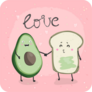 Love Between Avocado And Toast Sticker