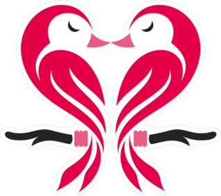 Love Birds Heart Sticker