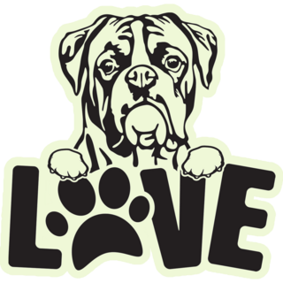 Love Boxer Text Sticker
