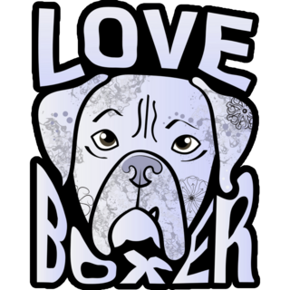 Love Boxer Text Sticker