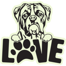 Love Boxer Text Sticker