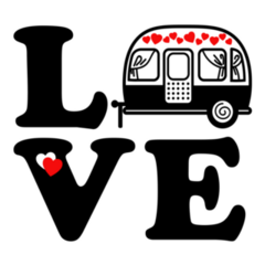 Love Camping Lettering Sticker