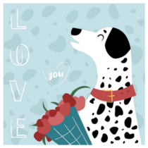 Love Card Dalmatian Sticker