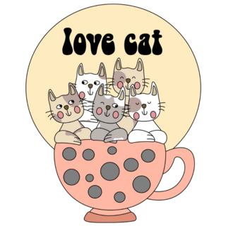 Love Cat Coffee Mug Sticker