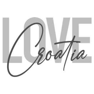 Love Croatia Typography Sticker