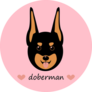 Love Doberman Sticker