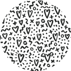 Love Doodle Hearts Pattern Sticker