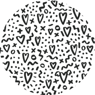 Love Doodle Hearts Pattern Sticker