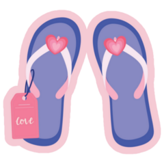 Love Flip Flops Illustration Sticker