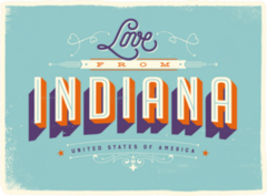 Love From Indiana Sticker