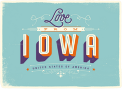 Love From Iowa Sticker