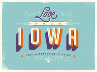 Love From Iowa Sticker