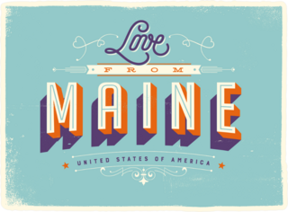 Love From Maine Sticker