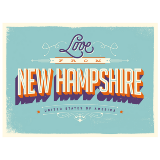 Love From New Hampshire Blue Sticker