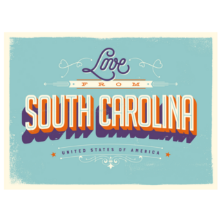 Love From South Carolina Blue Sticker