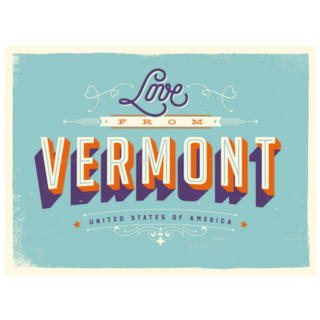 Love From Vermont Vintage Poster Sticker