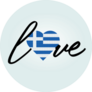 Love Greece Lettering With Heart Flag Sticker