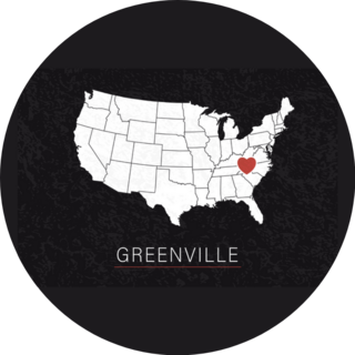 Love Greenville South Carolina Heart On Map Sticker