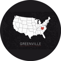 Love Greenville South Carolina Heart On Map Sticker