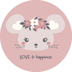 Love Happiness Mouse Sticker