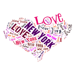 Love Heart Of  New York Lettering Sticker