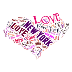 Love Heart Of  New York Lettering Sticker