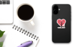 Love Heart Tree Sticker on a Phone (New) example