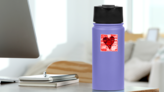 Love Heart With Lettering Graphic Sticker on a Water Bottle (New) example