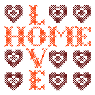 Love Home Stitched Sticker