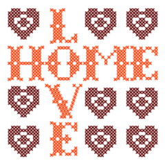 Love Home Stitched Sticker